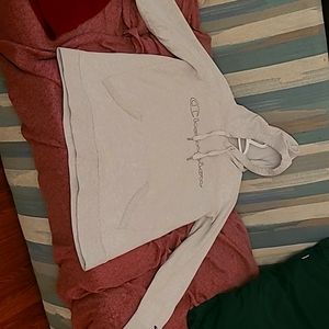 White woman's "Champion" sweater